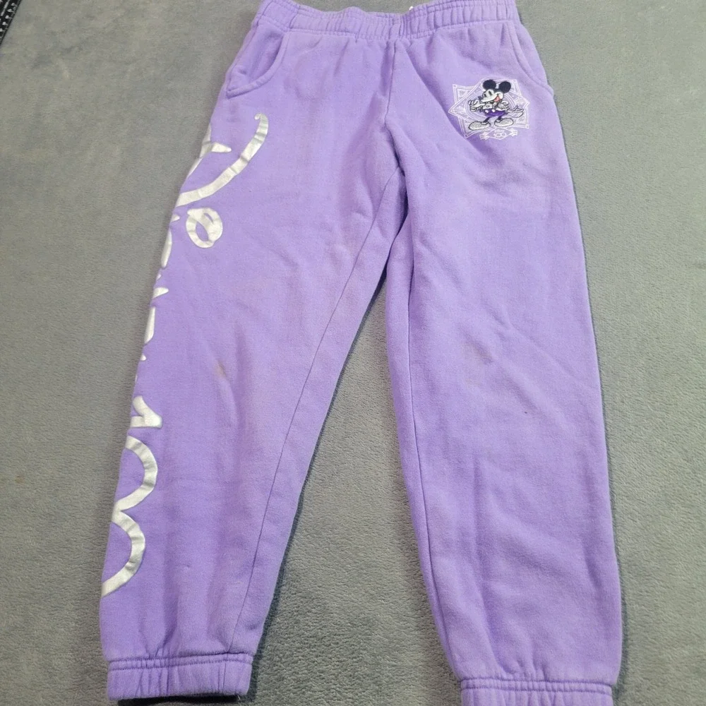 Disney Sweatpants Kids 7/8 Purple Mickey Mouse 100 Years of Wonder Joggers‎ SEO
